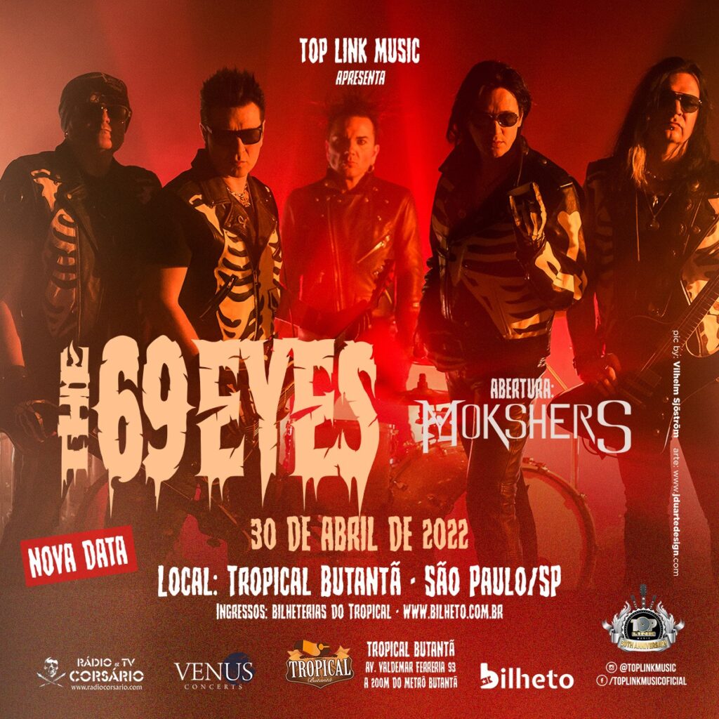 THE 69 EYES: show em São Paulo tem local alterado – Roadie Crew