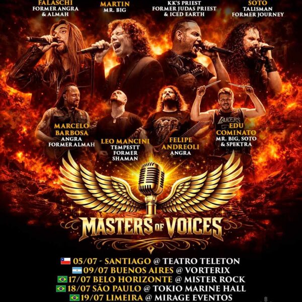 Masters Of Voices: nova superbanda reúne Eric Martin (Mr. Big), Edu Falaschi (Angra/Almah), Tim “Ripper” Owens (Judas Priest/KK’s Priest/Iced Earth) e Jeff Scott Soto (Talisman, Journey, Yngwie Malmsteen)