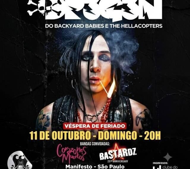 Dregen traz clássicos do Backyard Babies e The Hellacopters ao Manifesto Bar em outubro